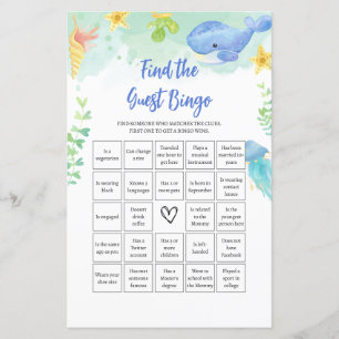 Encontre o Jogo BINGO de Bebê de Verão para Convid