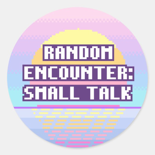 Encontro Aleatório: Conversa Fiada Pixel Adesivo (Frente)