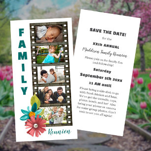 Encontro da Família Floral Filmstrip Salve a Data 