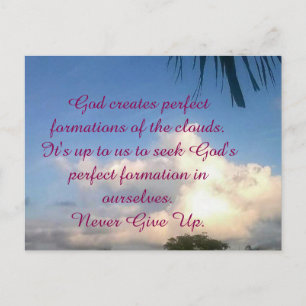 ENCORAJAMENTO: "NUNCA DESISTA DE DEUS" CARTÃO DE 
