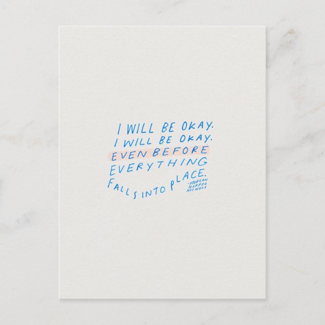 Encorajando cartão postal de citação (Frente)