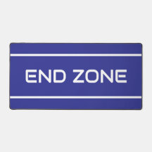 END ZONE Listras de Texto Branco Moderno no Azul E