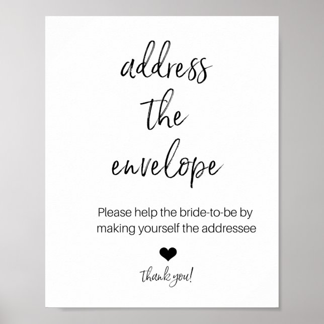 ENDEREÇAR O ENVELOPE PARA POSTER de CHUVEIRO (Frente)