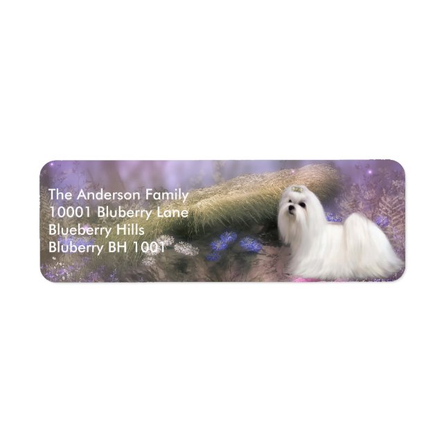 Endereço de devolução de etiquetas maltês (Frente)