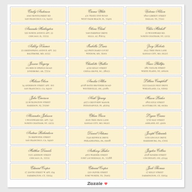 Endereço de nomes de convidados. Etiqueta de exped (Folha)