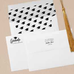 Endereço de Retorno de Graduação Elegante de Scrip