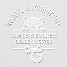 Endereço Personalizado com Gato Fofo em Arco