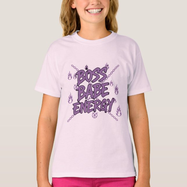Energia de Chefe Babe – Camiseta Branca Poderosa (Frente)