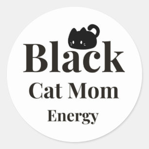 Energia de Mãe de Gato Preto Adesivo – Decalque Fo