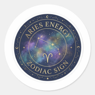 Energia do Zodíaco de Áries Celestial Adesivo Dour