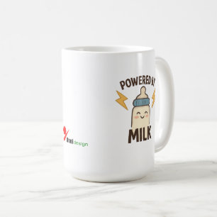 "Energizado por Leite" Caneca de Café Engraçada