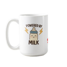 "Energizado por Leite" Caneca de Café Engraçada |