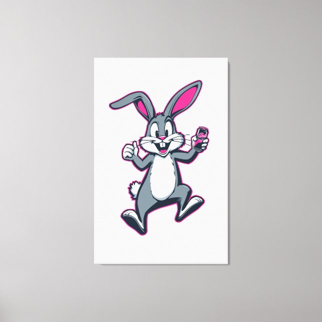 Energy Bunny Canvas – Cute Rabbit Kids Wall Art (Frente)