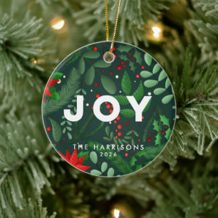 Enfeite Botânico de Natal Verde Pinheiro Alegria