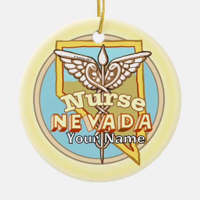Enfeite Caduceu de Enfermeira de Nevada (Frente)