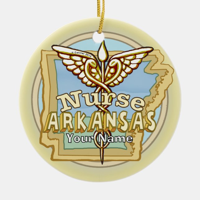 Enfeite Caduceu de Enfermeira do Arkansas (Frente)