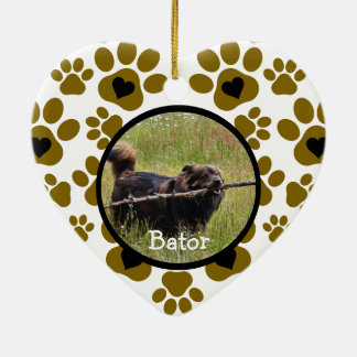 Enfeite Cerâmico de Pata de Cachorro em Forma de C