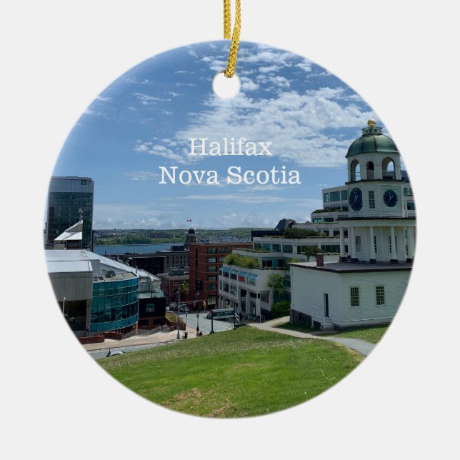 Enfeite Cerâmico de Viagem Halifax Nova Escócia (Frente)