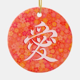 Enfeite Cerâmico Kanji Japonês Amor (愛)