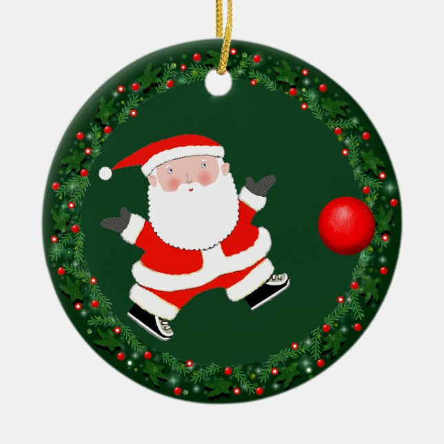 Enfeite Colecionável de Natal de Kickball (Frente)