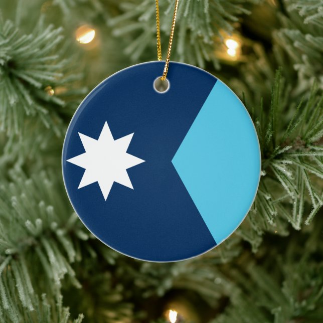 Enfeite com a bandeira de Minnesota, EUA (Árvore)
