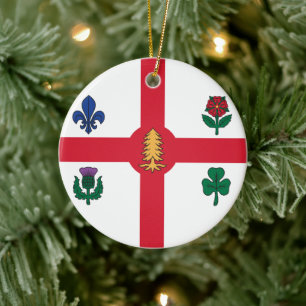 Enfeite com a bandeira de Montreal, Canadá