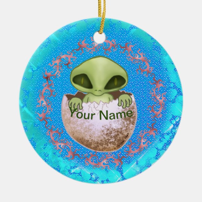 Enfeite com nome personalizado Baby Alien (Frente)