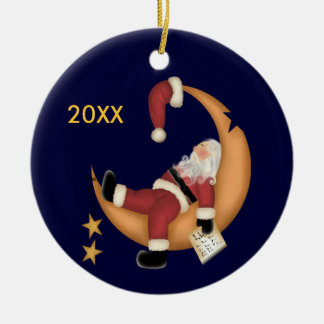 Enfeite Comemorativo Papai Noel Dormindo na Lua