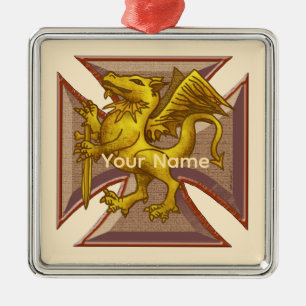 Enfeite Cruz de Malta Dragão