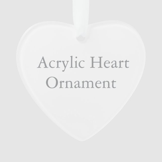 Enfeite de Acrílico, Enfeite de Coração de Acrílic (Frente)