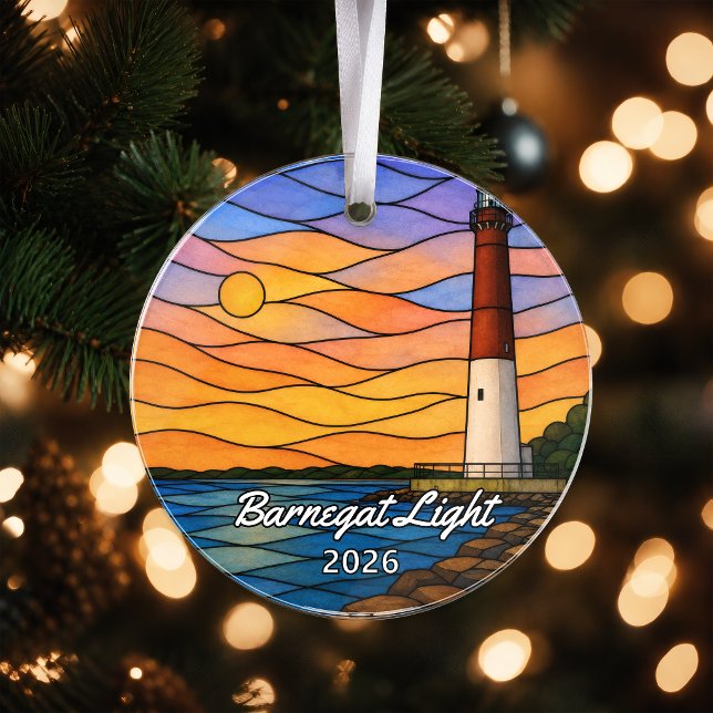 Enfeite de Acrílico Personalizado de Barnegat Ligh (Criador carregado)
