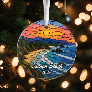 Enfeite de Acrílico Personalizado de Cannon Beach,