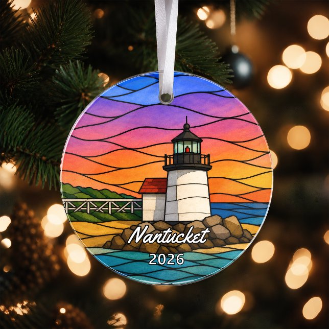 Enfeite de Acrílico Personalizado de Nantucket, Ma (Criador carregado)