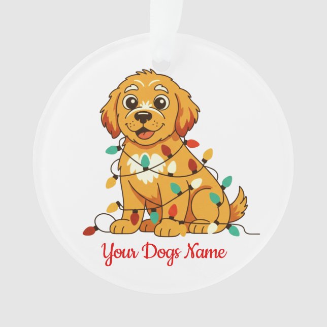 Enfeite de Acrílico Personalizado do Retriever Dou (Frente)