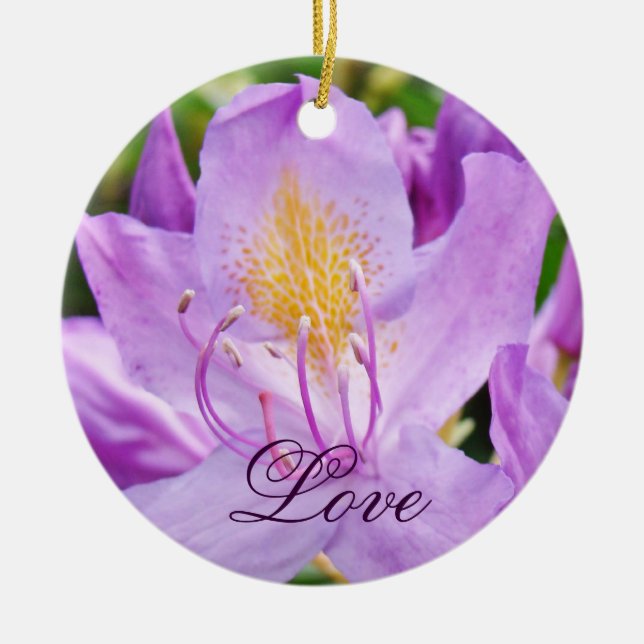 Enfeite de Amor Lavanda Roxa Enfeites de Árvore (Frente)