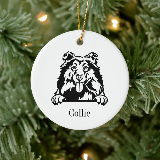Enfeite de animal de estimação personalizado Colli (Árvore)