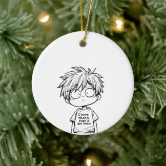 Enfeite de Anime Chibi Menino Engraçado