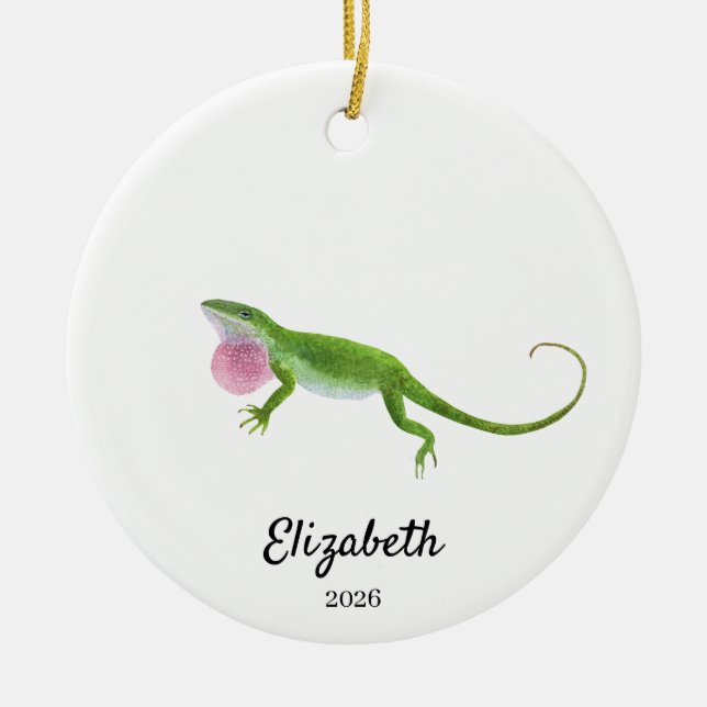 Enfeite de Anolis Verde, Lembrança de Natal Person (Frente)