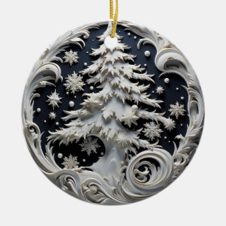 Enfeite de árvore de Natal com efeito 3D | Nome pe
