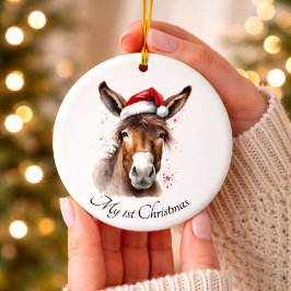 Enfeite de Árvore de Natal Country Donkey