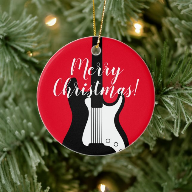Enfeite de árvore de Natal de guitarra de rock par (Árvore)