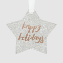 Enfeite de árvore de Natal em bronze com script de