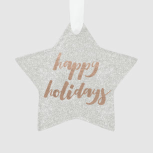 Enfeite de árvore de Natal em bronze com script de