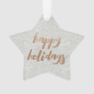 Enfeite de árvore de Natal em bronze com script de