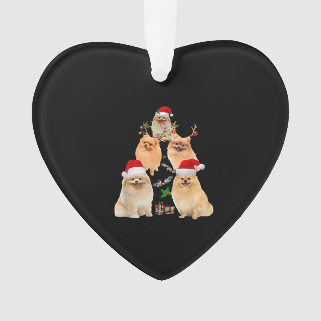 Enfeite de árvore de Natal engraçado do Pomerânia  (Frente)