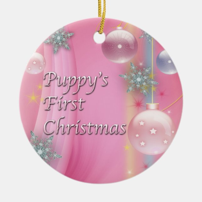 Enfeite de árvore de Natal para cachorro no primei (Frente)