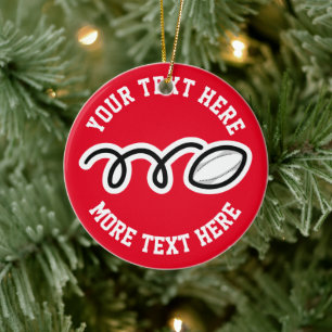 Enfeite de árvore de Natal personalizado de rugby