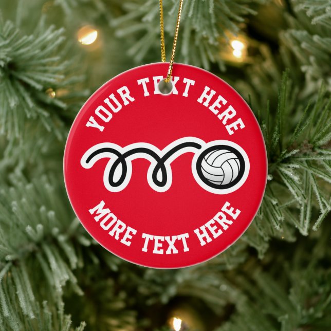 Enfeite de árvore de Natal personalizado de volei (Árvore)