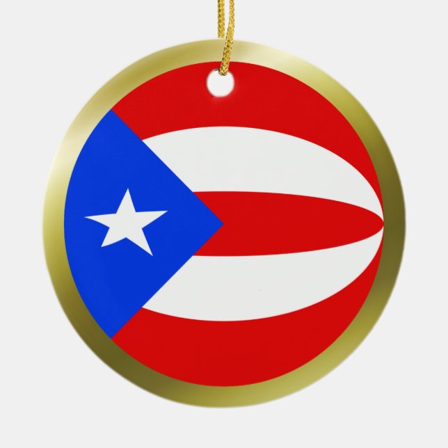 Enfeite de Bandeira de Porto Rico (Frente)