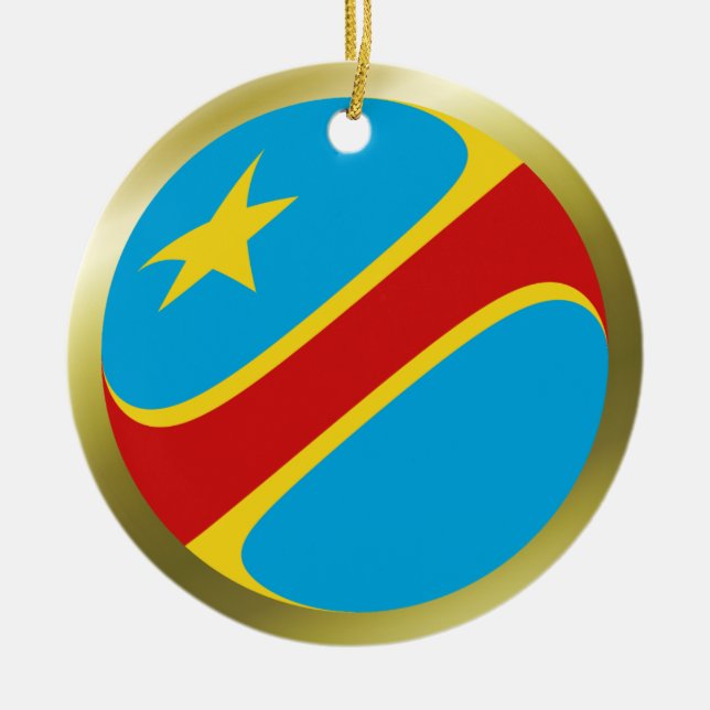 Enfeite de Bandeira do Congo-Kinshasa (Frente)